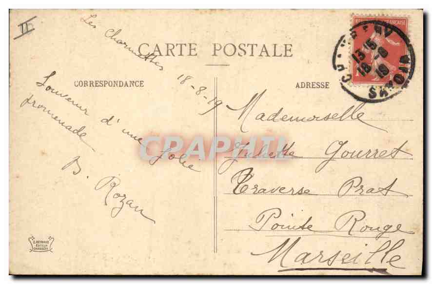 CPA Les Charmettes Salon de JJ Rousseau  — Rückseite