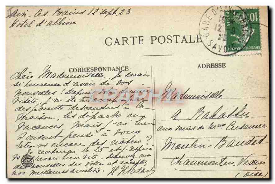 CPA Environs de Chambery la Maison de JJ Rousseau aux Charmettes  — Rückseite