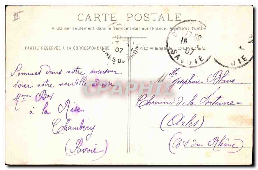 CPA Chambery les Charmettes Habitation de JJ Rousseau  — Rückseite