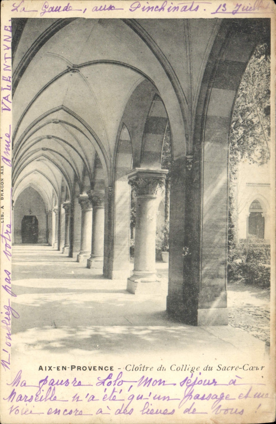 Aix-en-Provence — Cloître du Collège du Sacré-Cœur — Lib. A. Dragon Aix