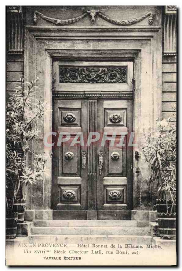 CPA Aix en Provence Hotel Bonnet de la Baume Miollis fin XVIII siecle rue Boeuf 