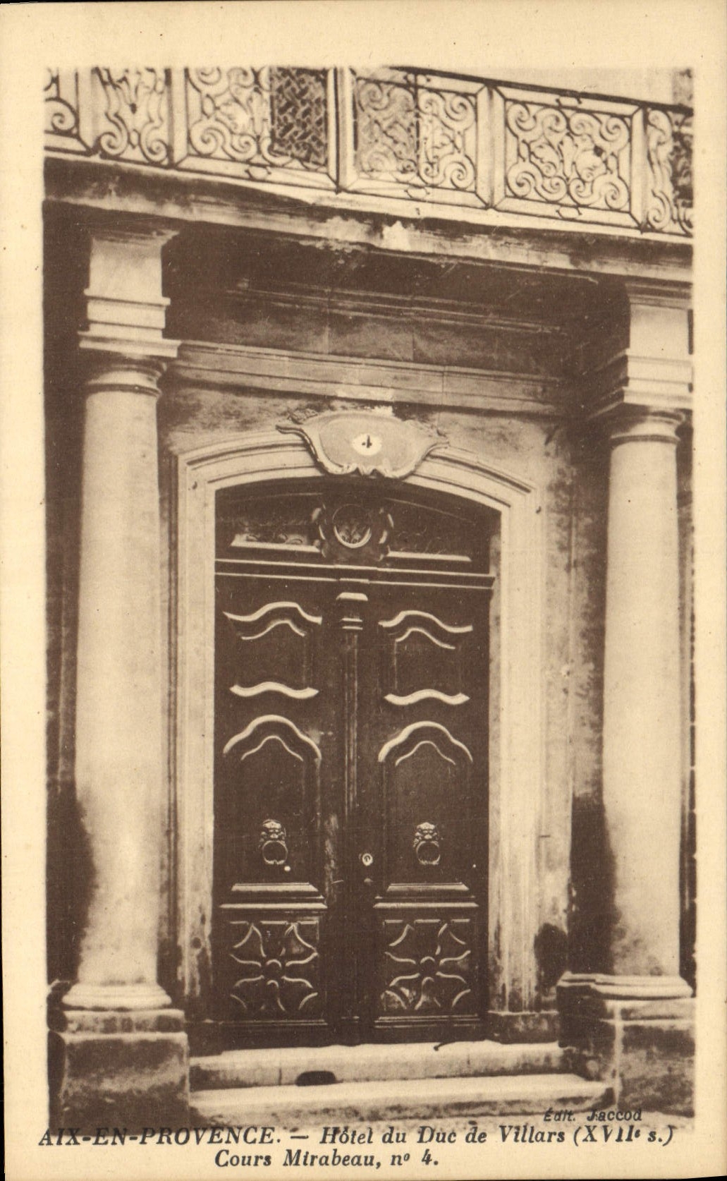Aix-en-Provence — Hotel du Duc de Villars (17. Jahrhundert) — Verlag Jaccod