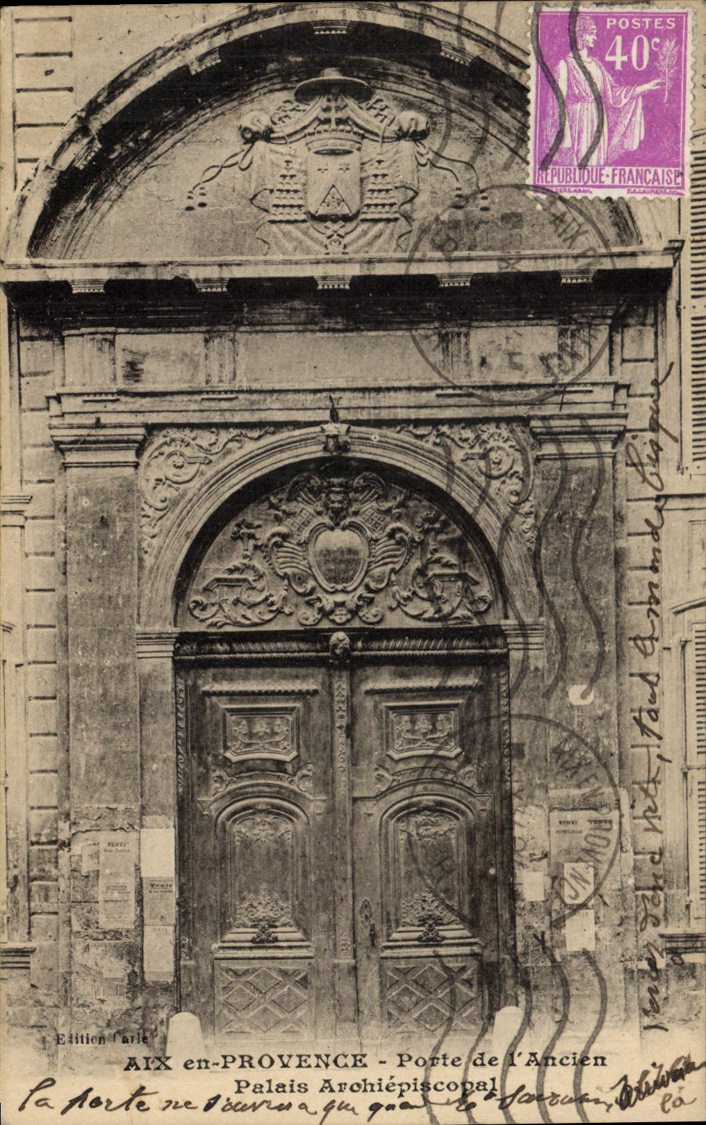 AIX en-PROVENCE - Porte de l'Ancien Palais Archiépiscopal — Édition Paris