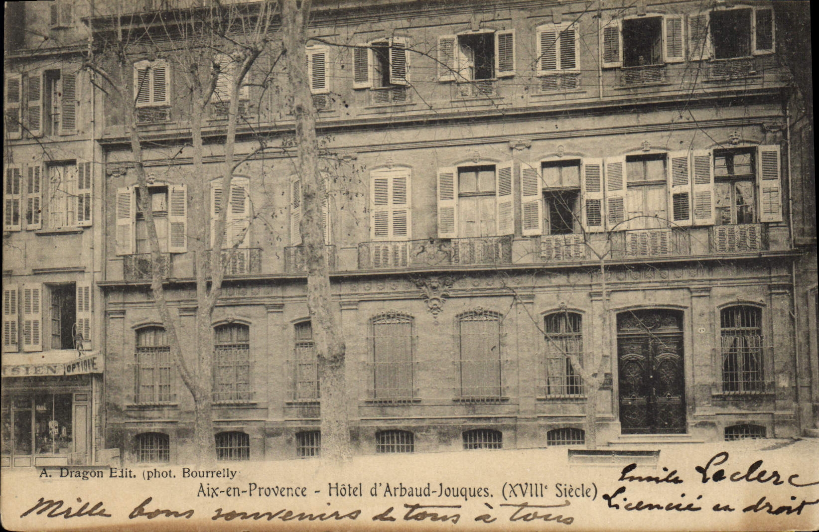 Aix-en-Provence — Hotel d'Arbaud-Jouques (18th century) — A. Dragon Edit. (phot. Bourrelly)
