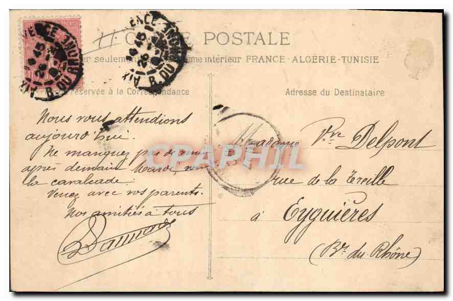 Aix-en-Provence — Hôtel des Thermes d'Aix — Etablissement Thermal — E. Jaussaud Editeur, n°109 — Verso