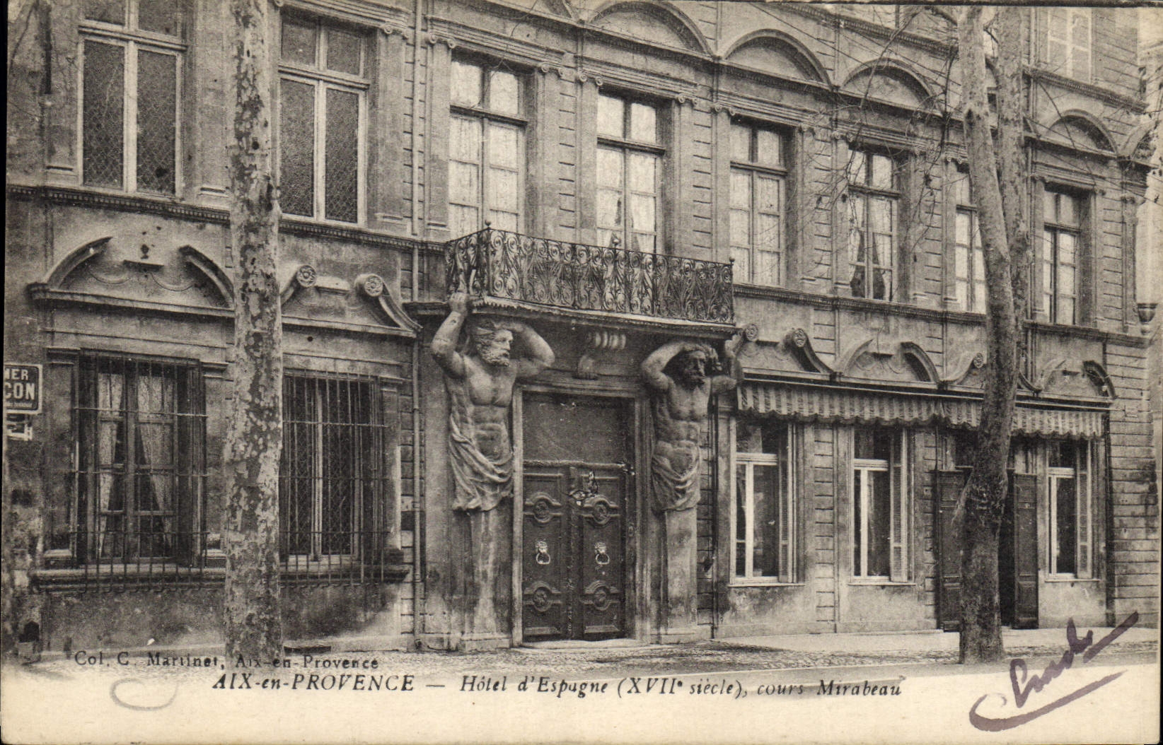 Aix-en-Provence — Hotel d'Espagne (17. Jahrhundert), Cours Mirabeau — Col. C. Martinet
