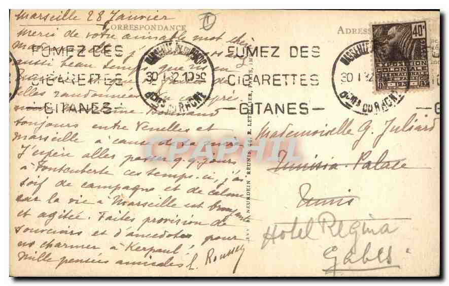 CPA Aix en Provence Porte Hotel d'Arlatan Lubieres XVII siecle Rue Opera Actuellement au Musee de Ly — Rückseite