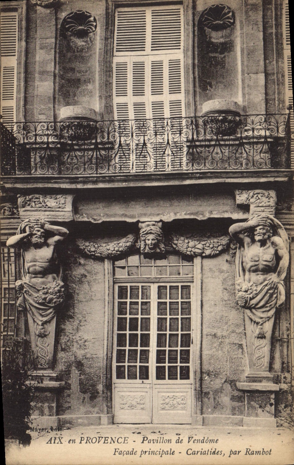 Aix-en-Provence - Pavilion de Vendôme - Main Facade - Caryatids, by Rambot