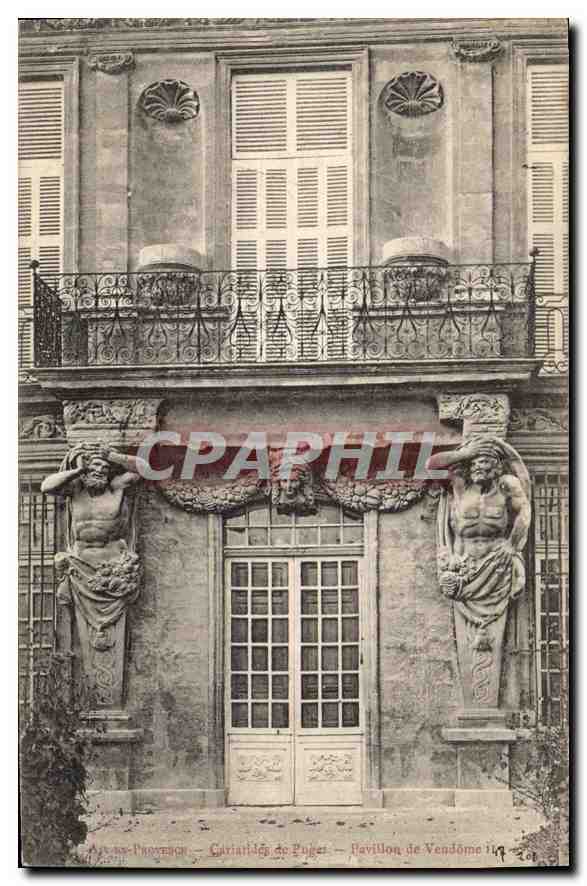 CPA Aix en Provence Cariatides de Puges Pavillon de Vendome 