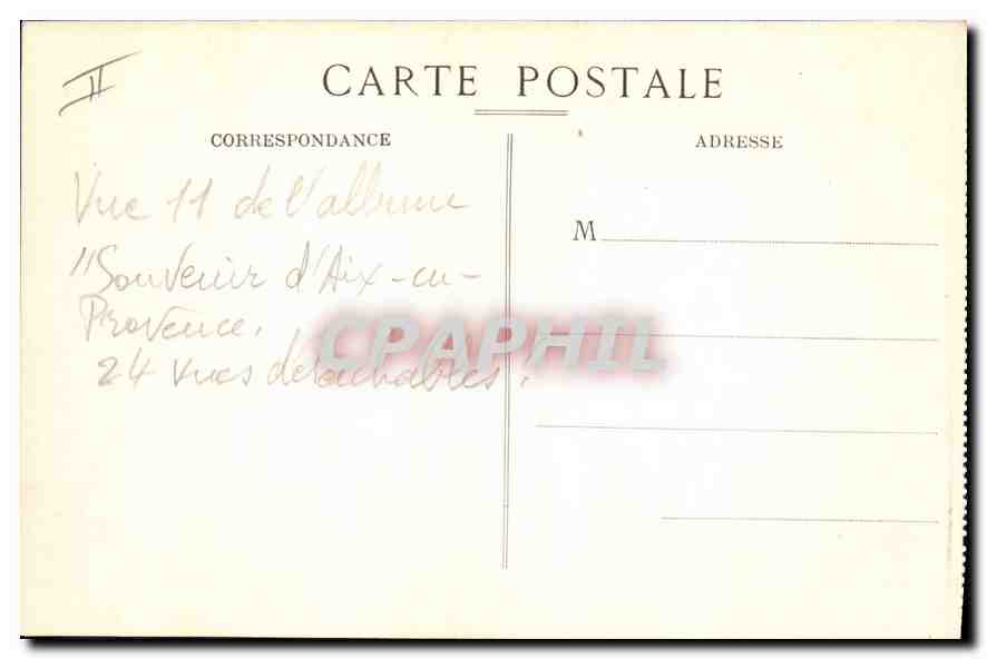 Aix-en-Provence — Hôtel des Thermes d'Aix — Établissement Thermal — n°109 — éditeur Ausgaud, Aix — Verso