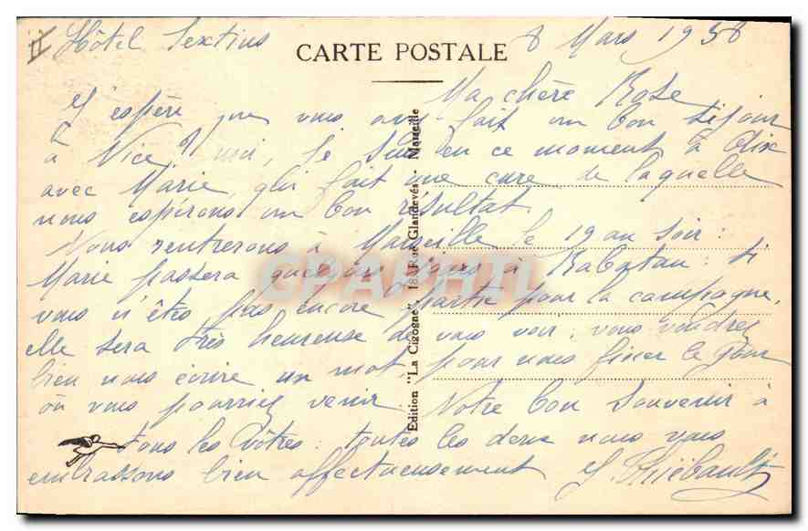 CPA Aix en Provence Grand Hotel des Thermes Sextius  — Verso