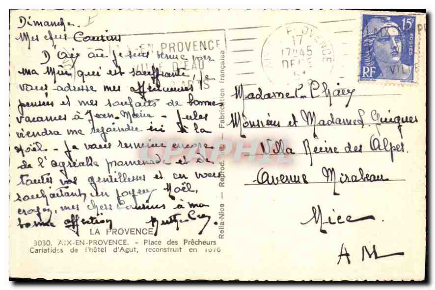 Portail orné de statues — Aix-en-Provence — Relia, n°6 — Verso