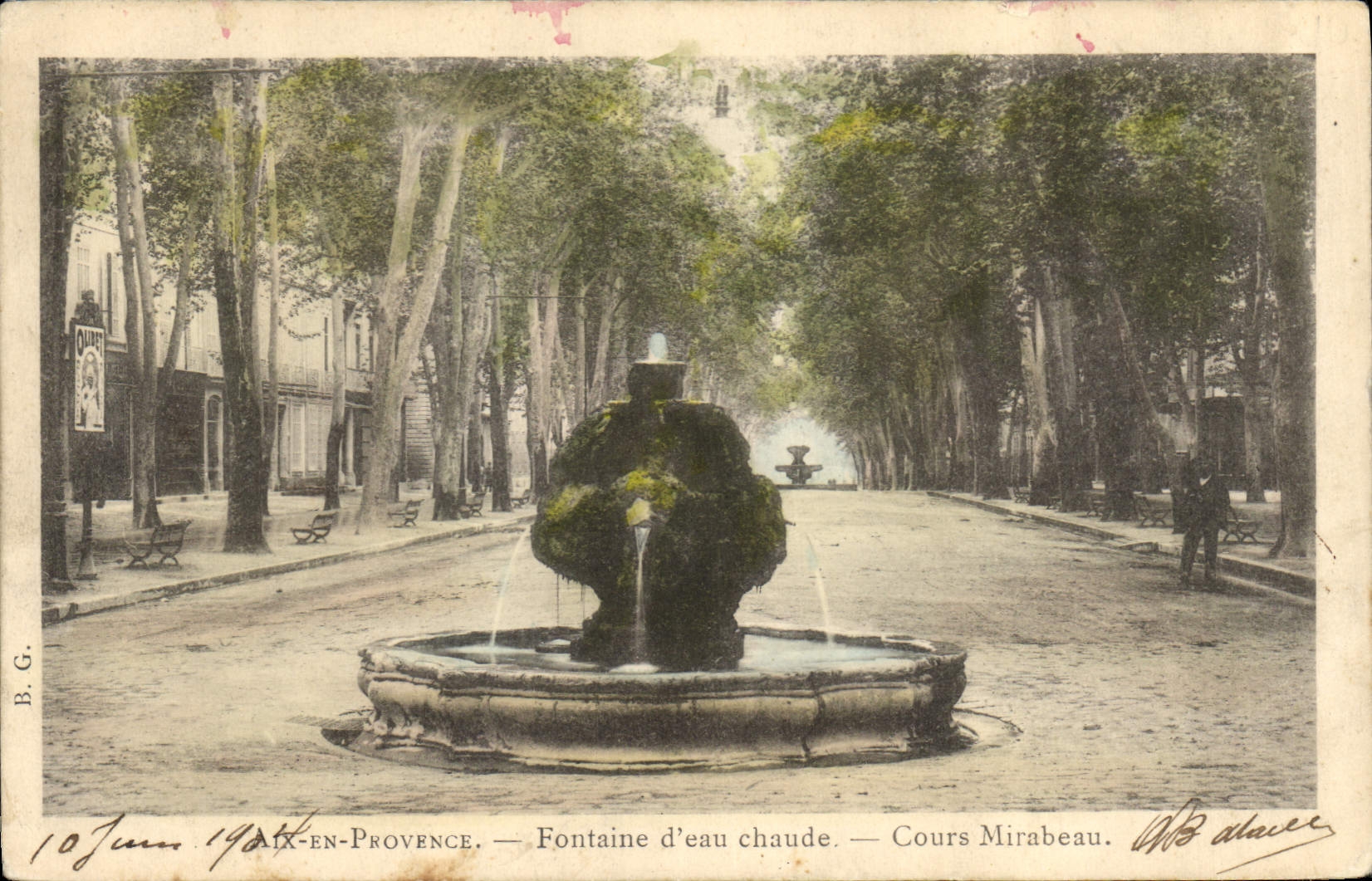 Aix-en-Provence — Fontaine d'eau chaude — Cours Mirabeau — B.G. n° 148