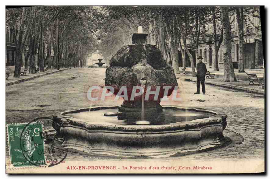 Aix-en-Provence — La Fontaine d'eau chaude, Cours Mirabeau