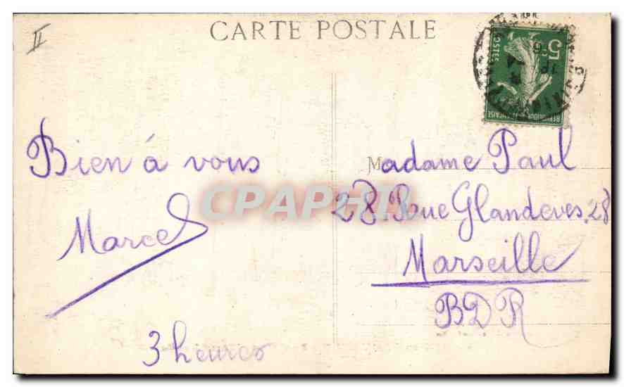 CPA Aix en Provence Fontaine d'eau chaude  — Verso