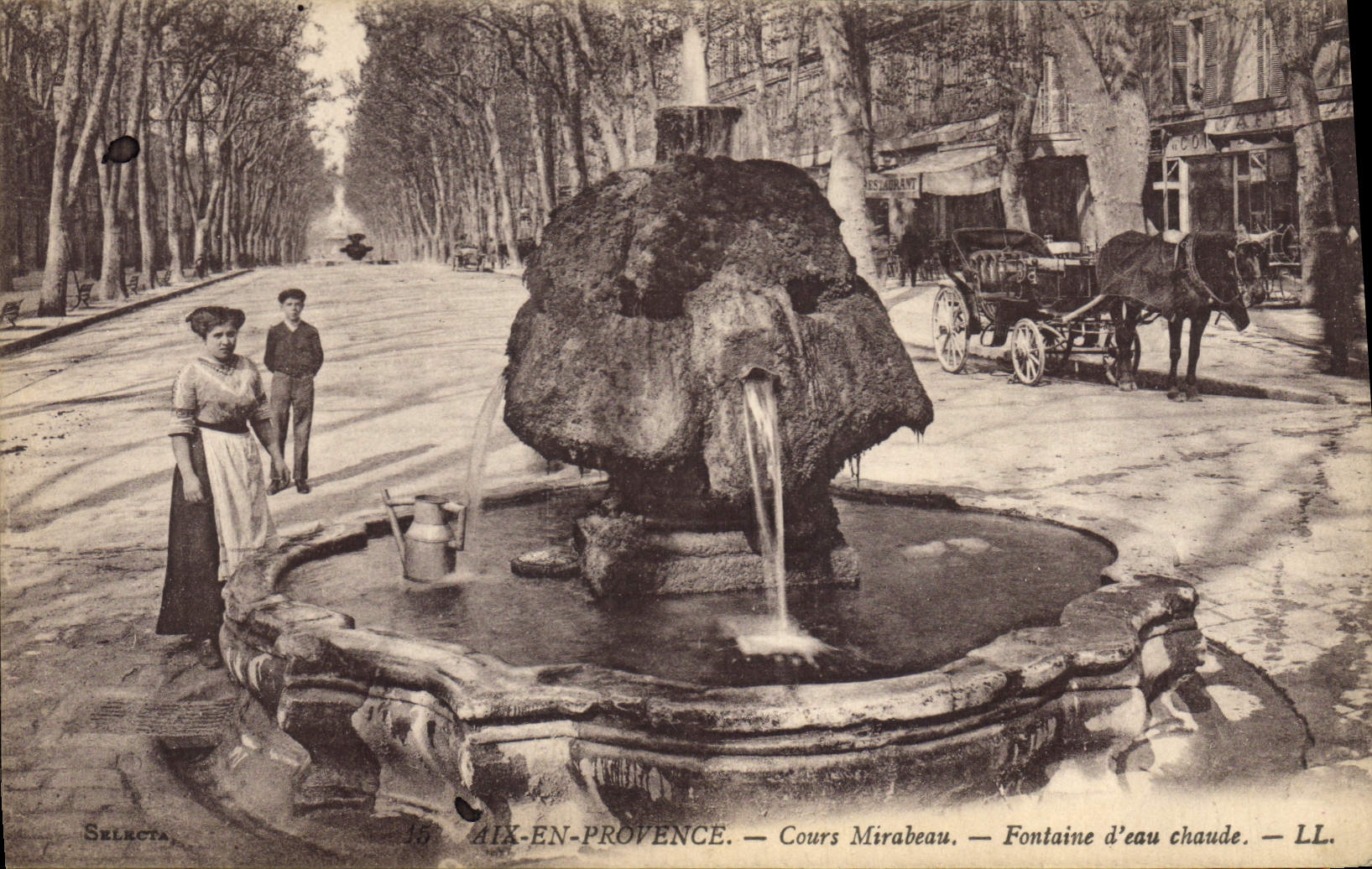 Aix-en-Provence — Cours Mirabeau — Brunnen mit warmem Wasser — LL. Selecta
