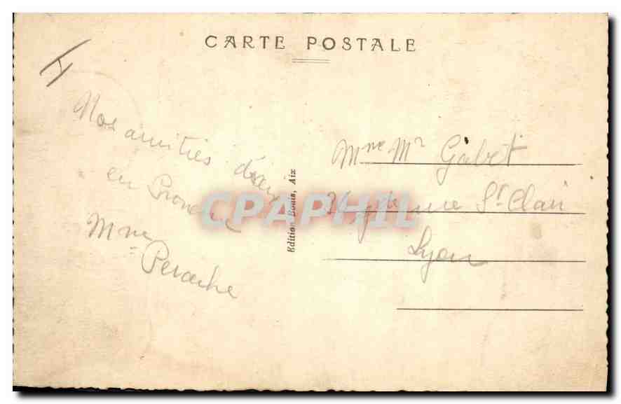 AIX en-PROVENCE — La Fontaine d'eau chaude — Édition Louis, Aix — Verso