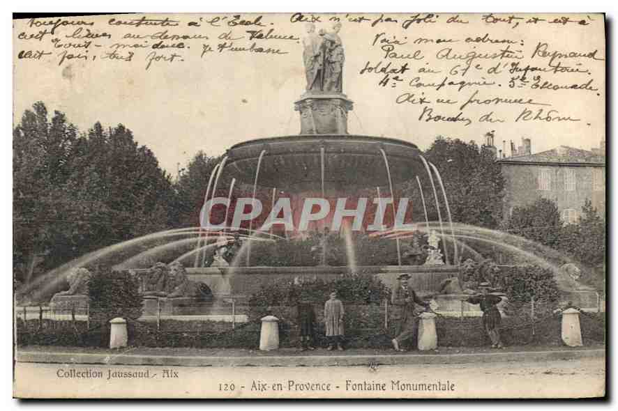 Aix-en-Provence — Monumentale Fontäne — Sammlung Jaussaud, Nr. 120