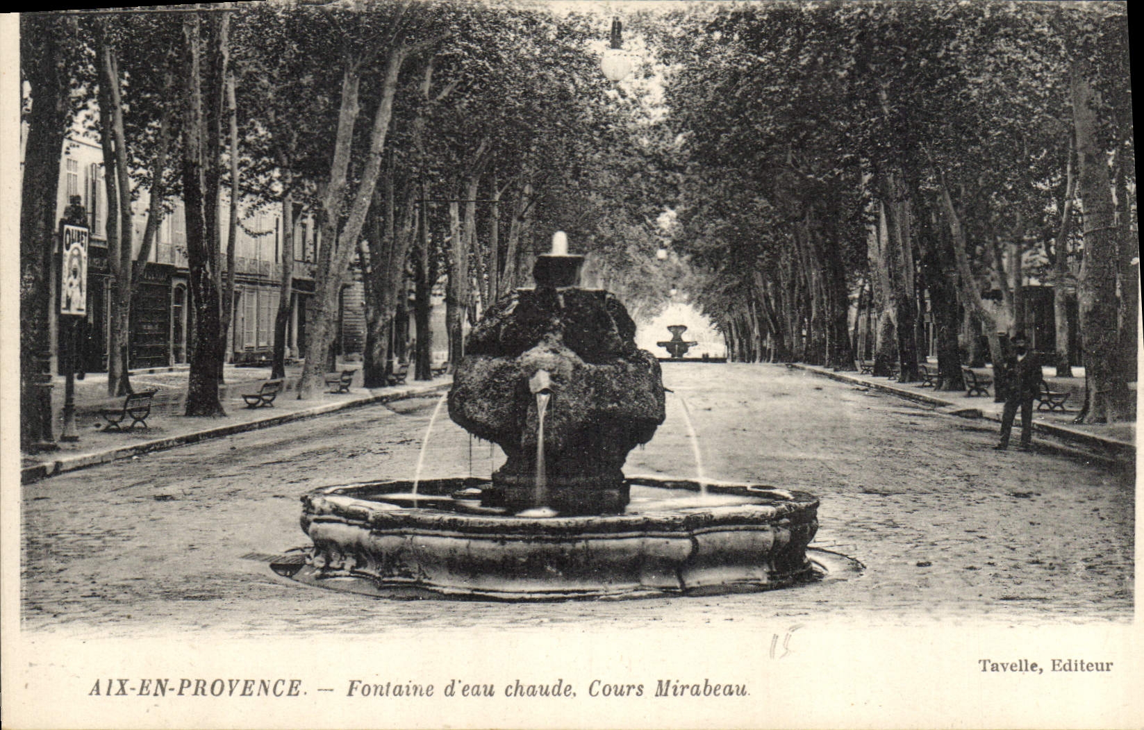 Aix-en-Provence — Fontaine d'eau chaude, Cours Mirabeau — Tavelle, Editeur