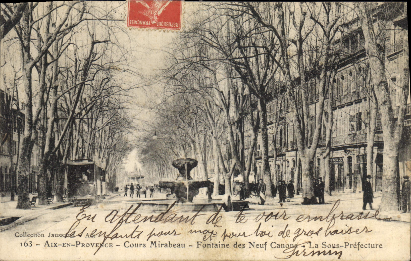 CPA Aix en Provence Cours Mirabeau Fontaine des Neuf Canons La Sous Prefecture 