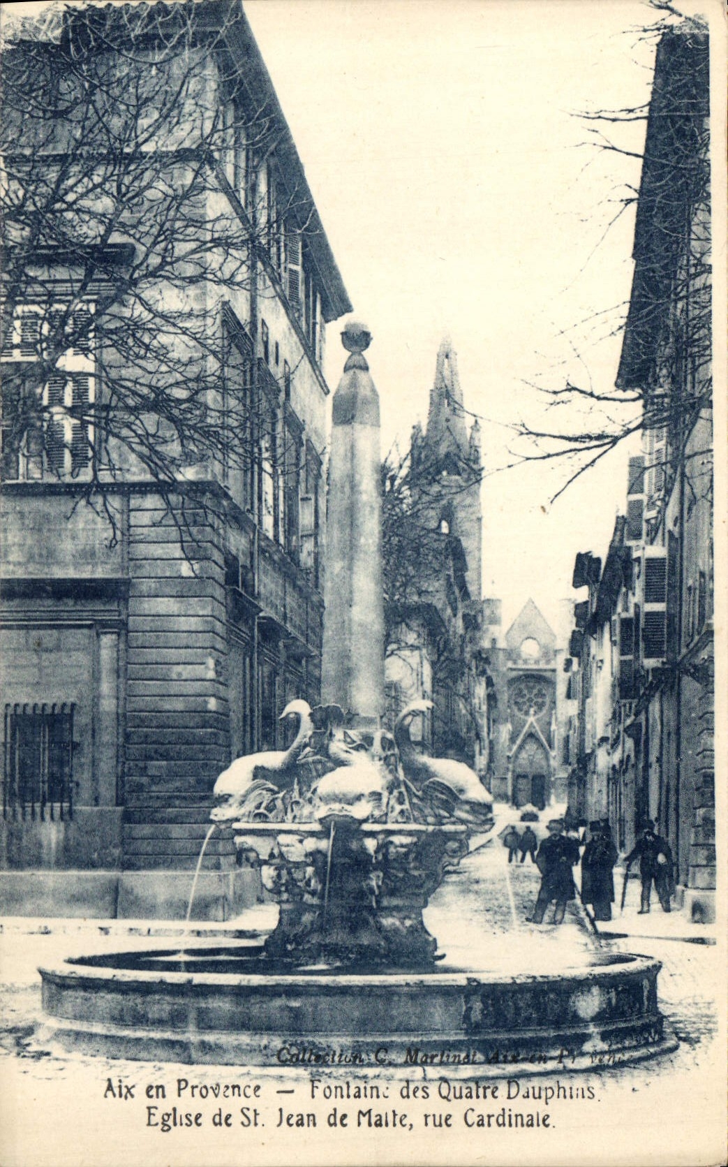 Aix-en-Provence — Fontaine des Quatre Dauphins, rue Cardinale — Sammlung C. Martindat, Aix-en-Provence