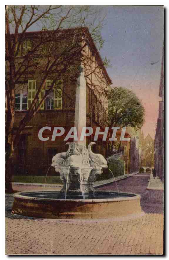Fontaine des Quatre-Dauphins — Aix-en-Provence — éditée par Rella