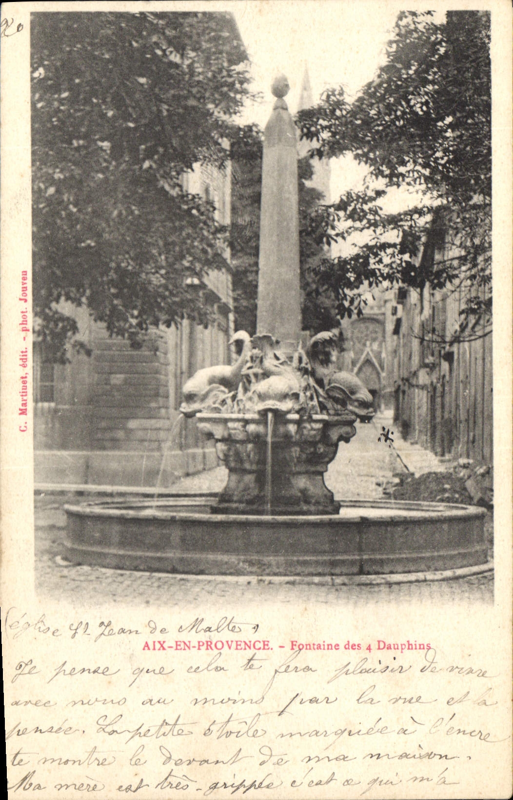 Aix-en-Provence — Fontaine des 4 Dauphins — C. Martinet, édit. - phot. Jouven