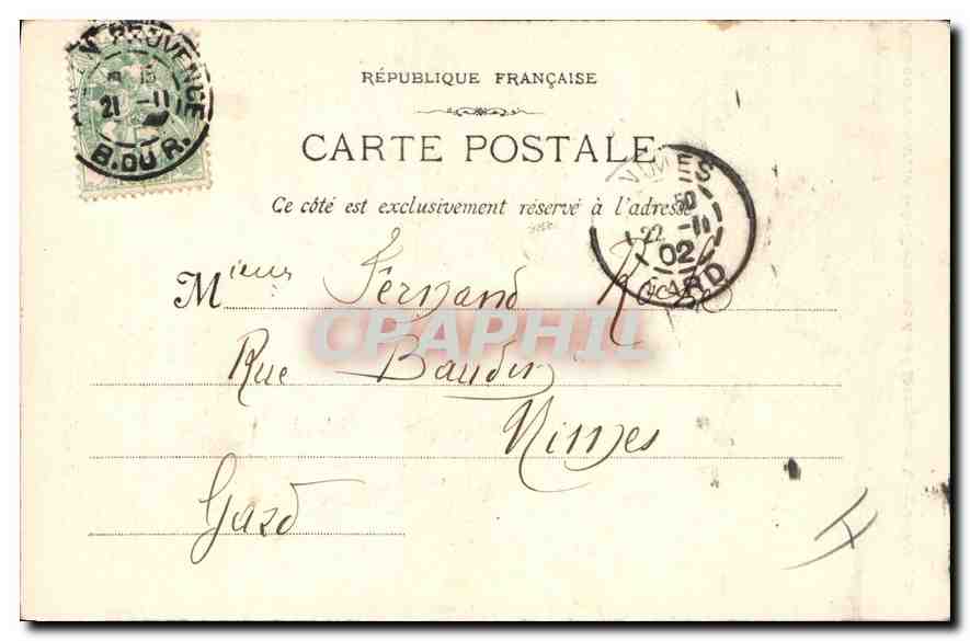 CPA Aix en Provence 8 Fontaine des 4 Dauphins et Lycee Mignet  — Verso