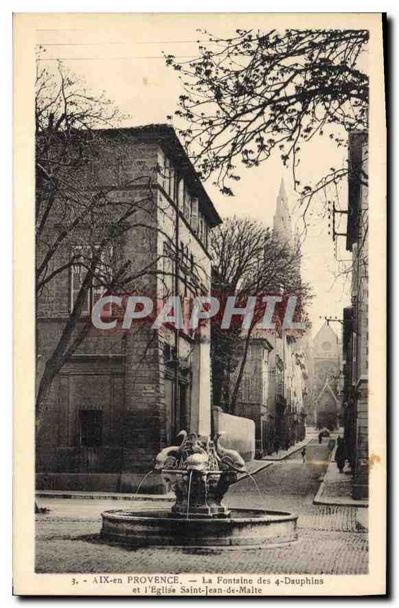 AIX-EN-PROVENCE — Fontaine der vier Delphine und Kirche Saint-Jean-de-Maîte — Edition Gouard