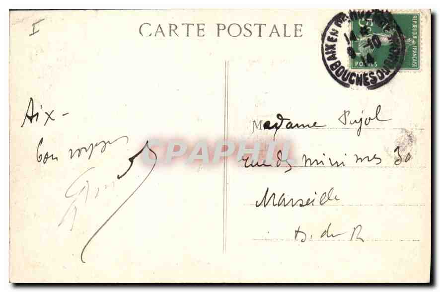 AIX-en-PROVENCE — La Fontaine d'eau chaude — Éditeur non identifié — Verso