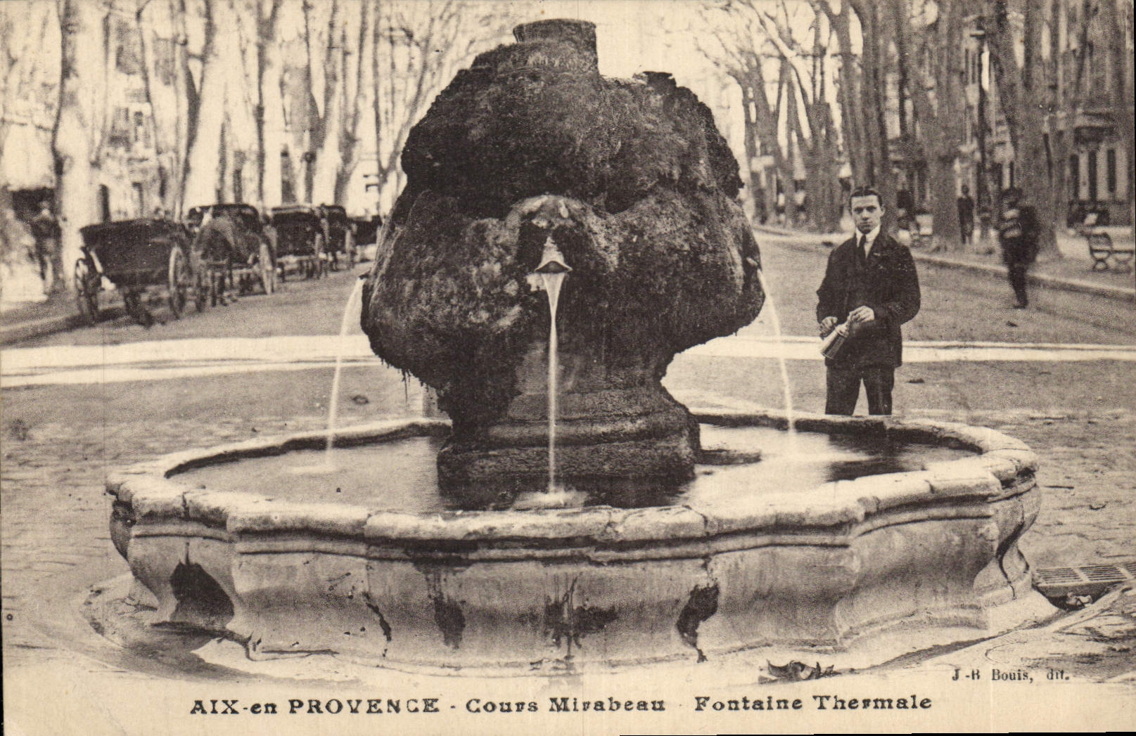 Aix-en-Provence — Cours Mirabeau — Fontaine Thermale — J-B Bouis, dit.