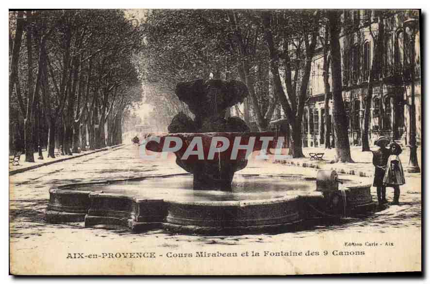 AIX-en-PROVENCE - Cours Mirabeau und die Fontaine des 9 Canons — Édition Carle - Aix