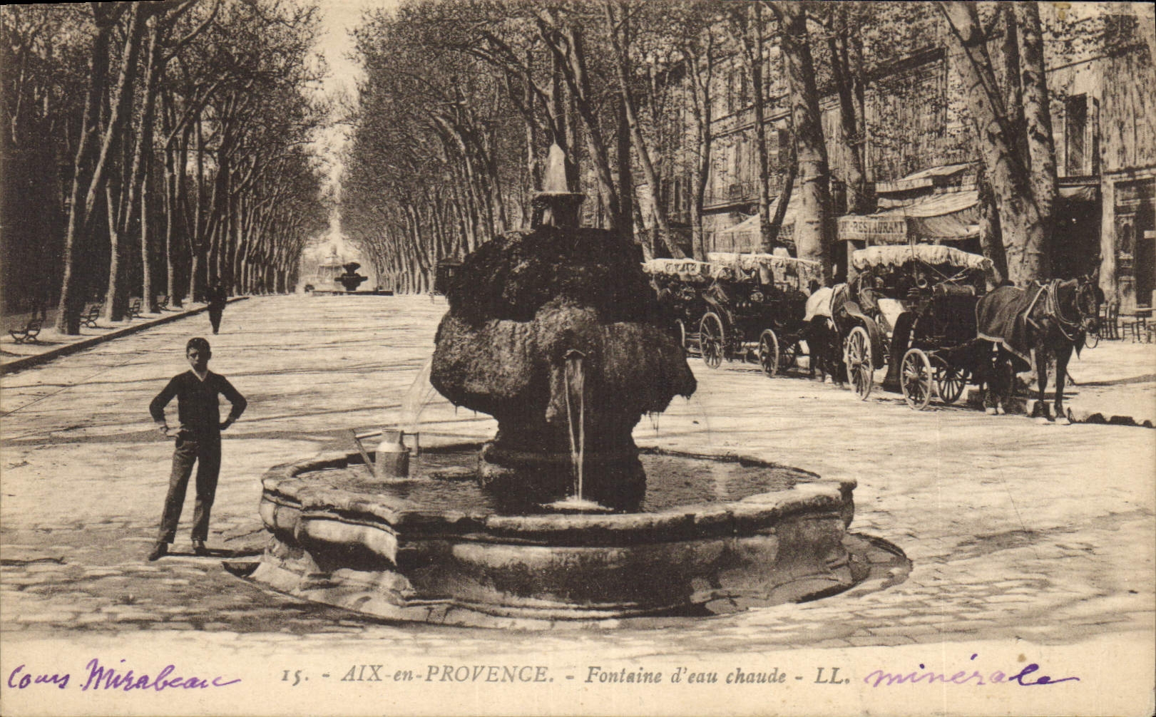 Cours Mirabeau — Hot Water Fountain — LL. Mineral — Publisher Lévy et Mercudin, Paris