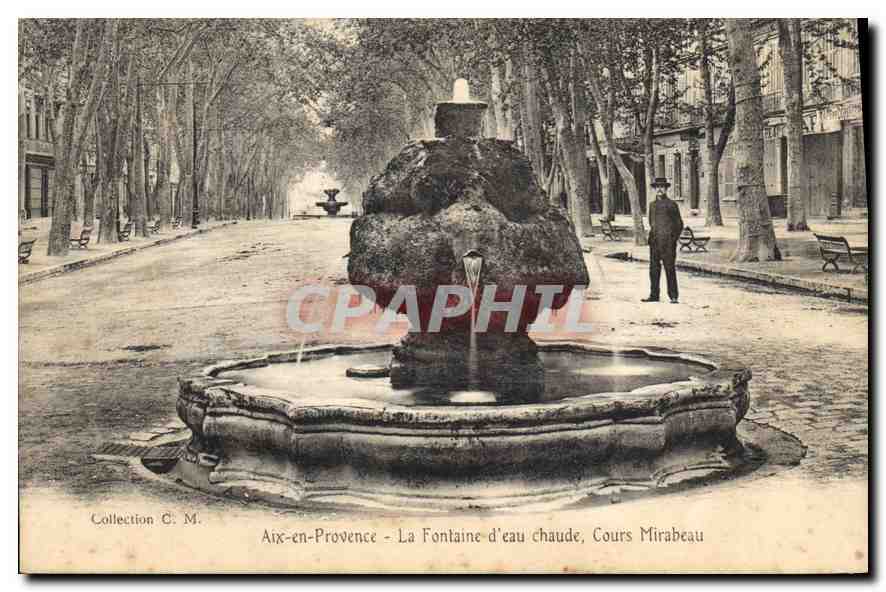 Aix-en-Provence — La Fontaine d'eau chaude, Cours Mirabeau