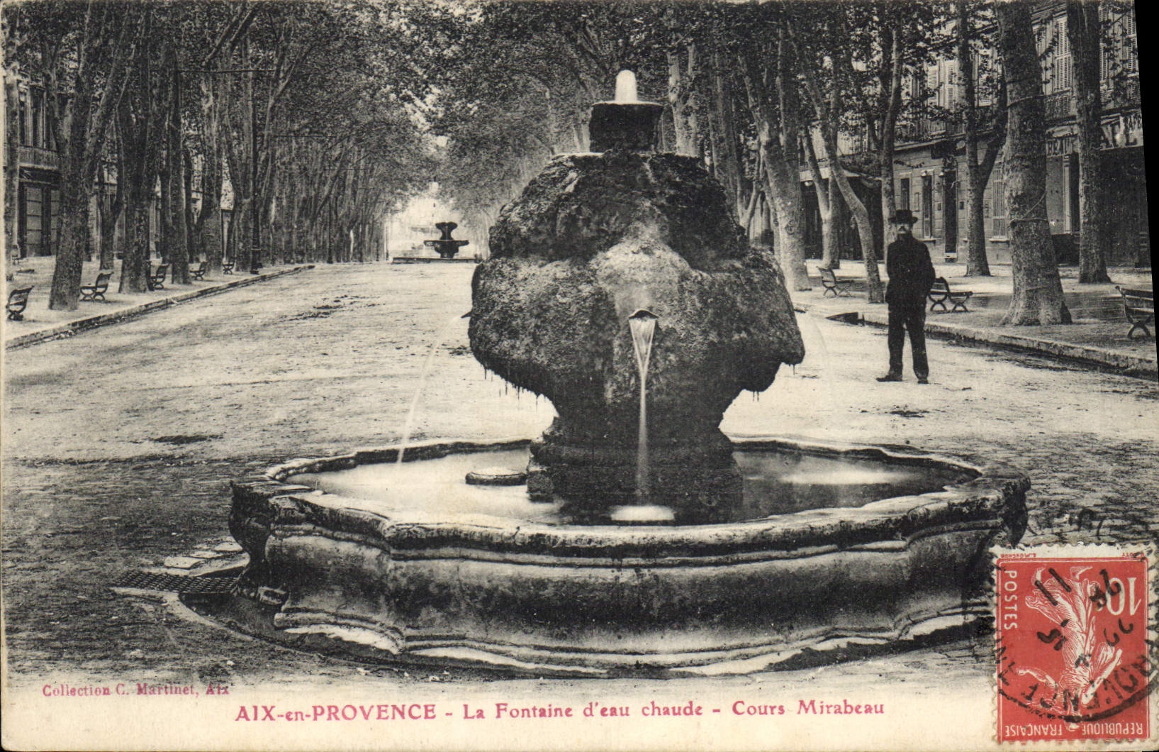 AIX-en-PROVENCE — La Fontaine d'eau chaude — Cours Mirabeau — Collection G. Martinet, Aix