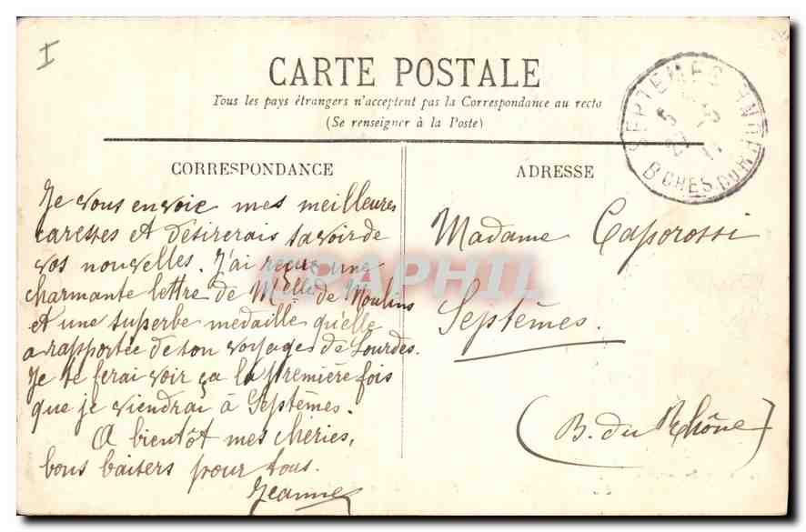 AIX-en-PROVENCE — La Fontaine d'eau chaude — Cours Mirabeau — Collection G. Martinet, Aix — Verso
