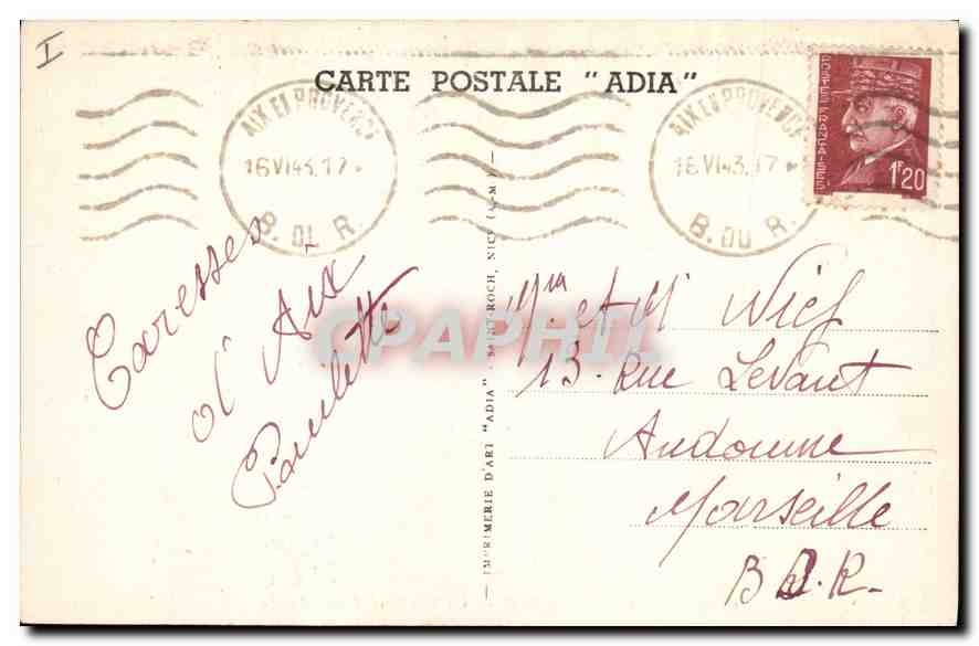 Aix-en-Provence — La Fontaine d'eau chaude — CPAPHIL n°13673 — Verso