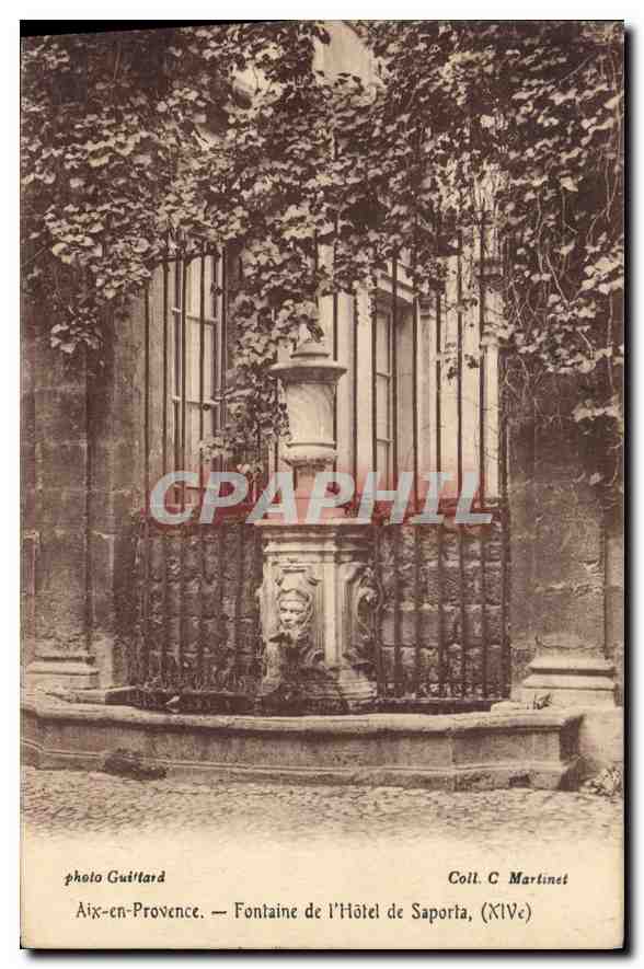 Aix-en-Provence — Fontäne des Hotels Saporta, (14. Jahrhundert) — Foto Guilllard, Sammlung C. Martinet