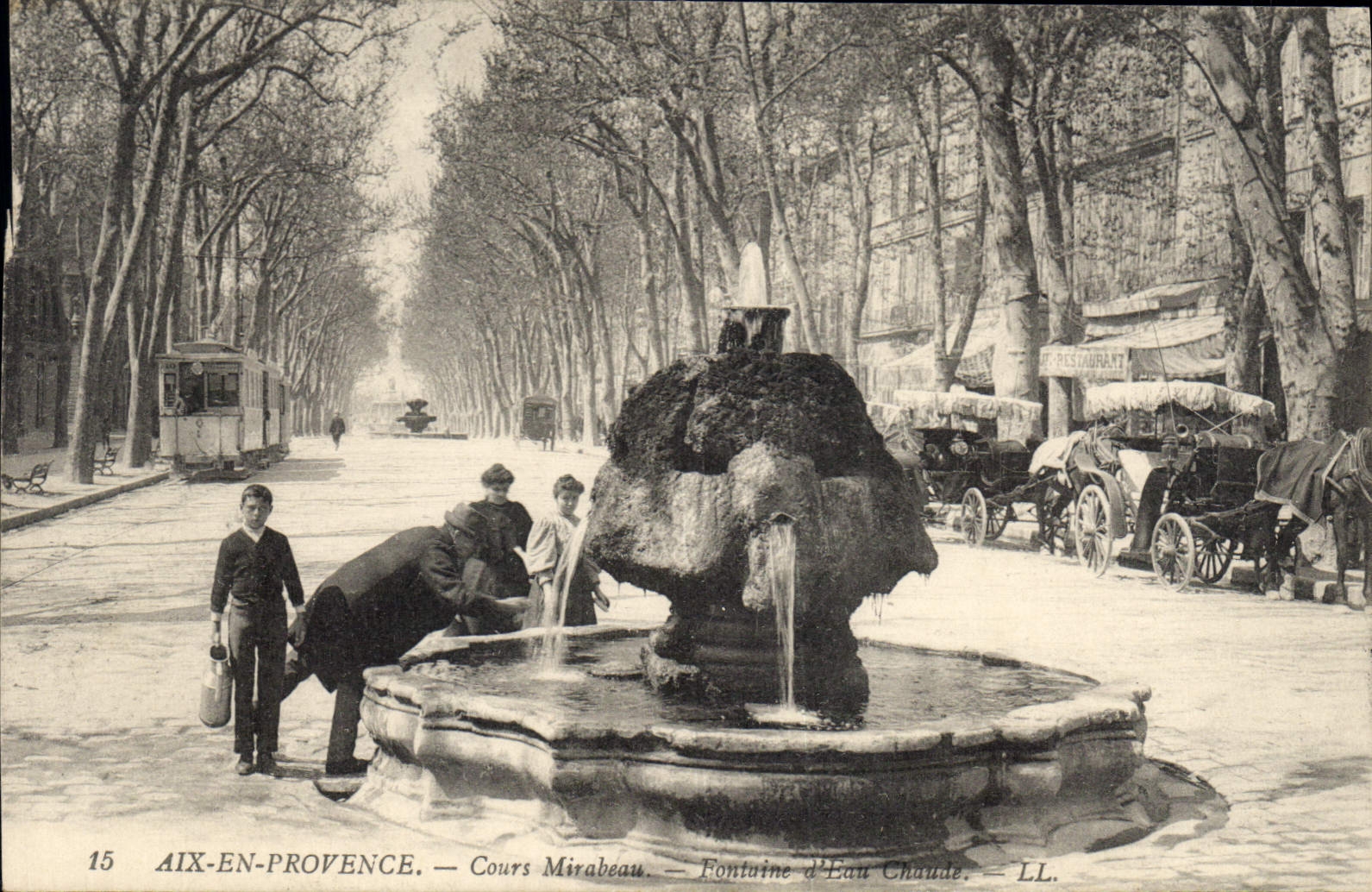 Aix-en-Provence — Cours Mirabeau — Fontaine d'Eau Chaude — LL.