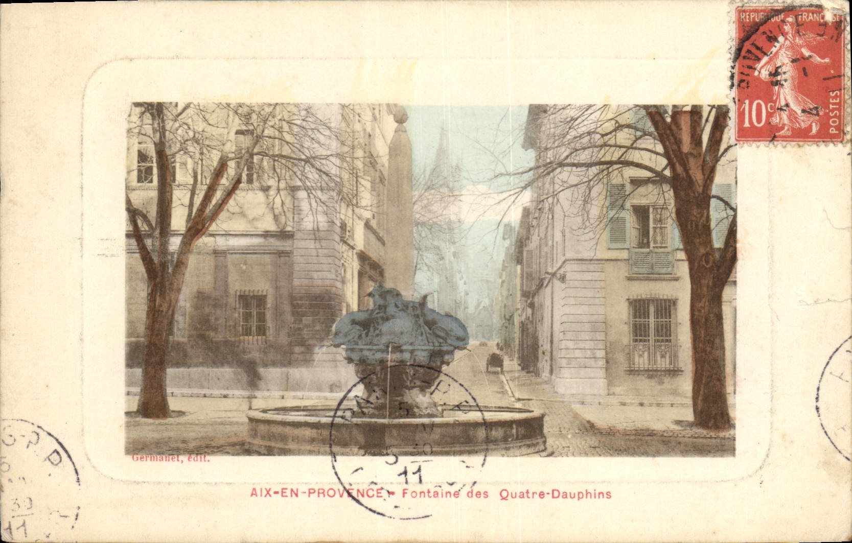 Aix-en-Provence — Fontaine des Quatre-Dauphins — Germaniet, édit.