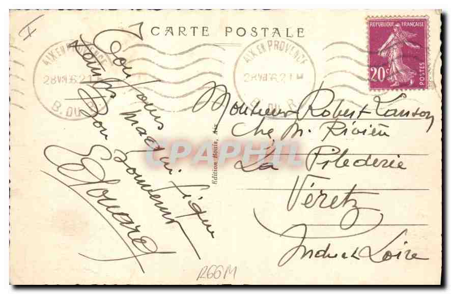 AIX-en-PROVENCE — La Fontaine d'eau chaude — Édition B. DUC — Verso