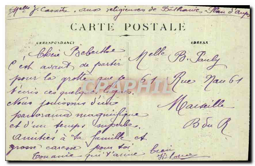 CPA La Sainte Baume L'Entree de la Grotte  — Verso