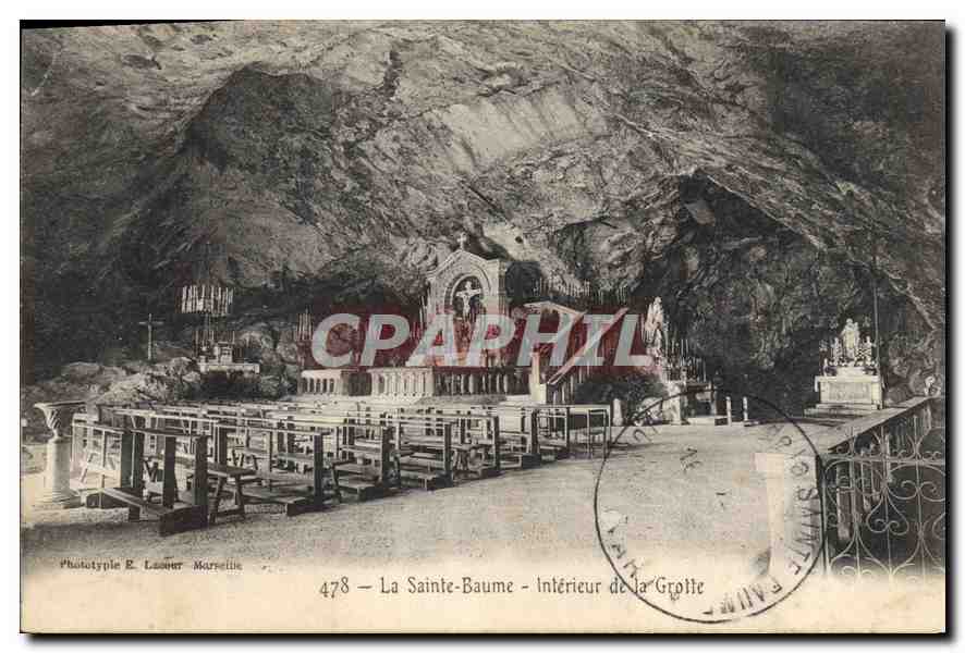 La Sainte-Baume — Innenansicht der Höhle — Phototype E. Léaour Marseille