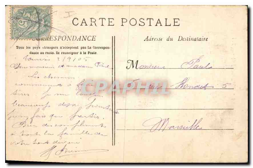 La Sainte Baume — Arrivée à la Grotte — 905 bis — Éditeur : G. Tanguy, Marseille — Verso