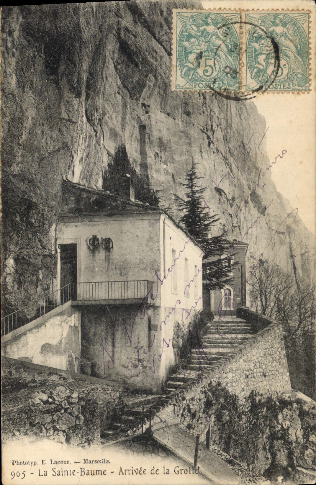La Sainte-Baume — Arrivée de la Grolle — Phototyp. E. Lacour — Marseille