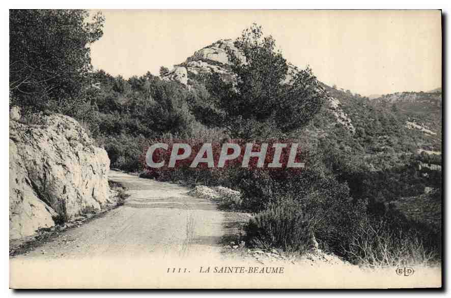 La Sainte-Beaume — vue de la route et du paysage montagneux — Éditeur ELP, n° 1111 - Anverso