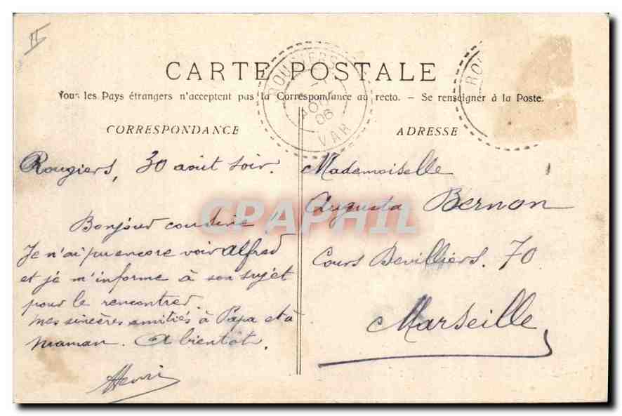 CPA La Sainte Baume La Foret Le Canape  — Rückseite