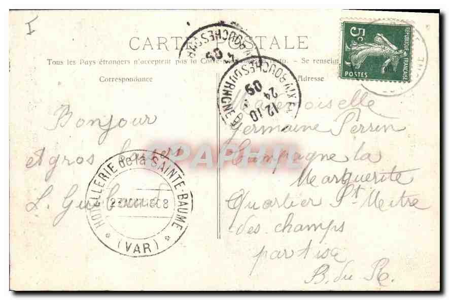 La Sainte-Baume - Aufstieg zur Höhle — P. Ruat, Verlag - Marseille, n°3448 — Rückseite