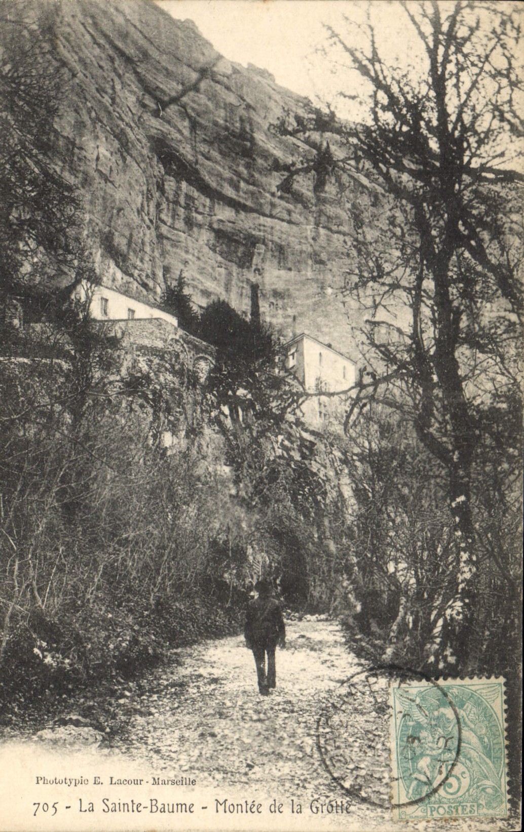 La Sainte-Baume — Montée de la Grotte — Phototypie E. Lacour - Marseille, n°705
