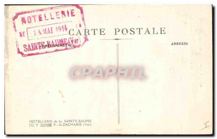 Escalier de la Grotte — Sainte-Baume (Var) — Hôtellerie de la Sainte-Baume — Verso
